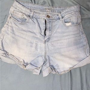 Light blue jean shorts
